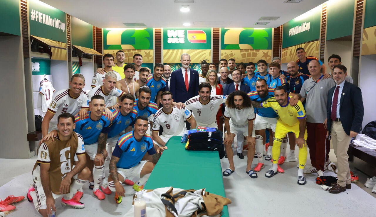 El rey Felipe VI con la selecci&oacute;n espa&ntilde;ola en el Mundial