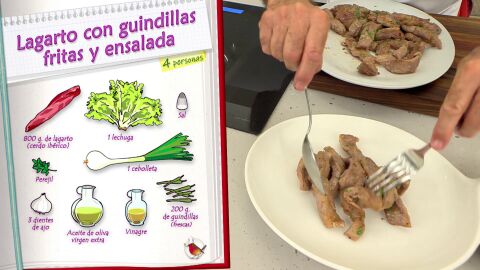 Ingredientes Lagarto con guindillas fritas y ensalada