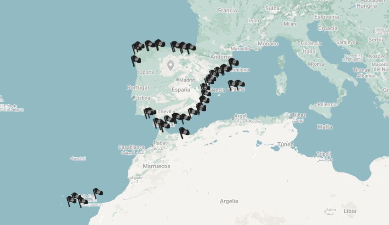 Mapa banderas negras