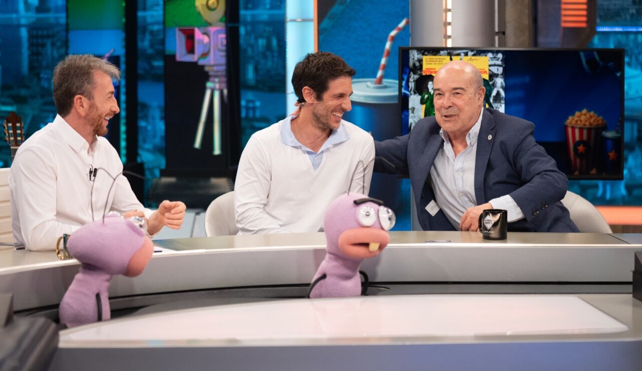 Pablo Motos, Quim Guiti&eacute;rrez y Antonio Resines en El Hormiguero