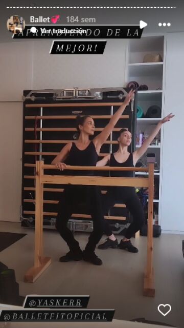 Paula Echevarría en una de sus clases de ballet