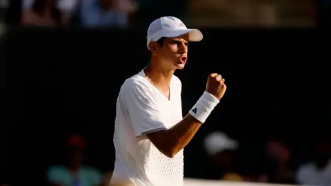 Rafa Jódar celebra un punto ante Pablo Carreño Rafa Jódar celebra un punto ante Pablo Carreño