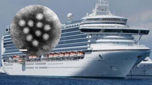 Imagen del crucero y del norovirus.