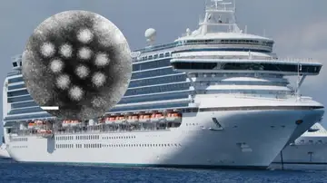 Imagen del crucero y del norovirus. Imagen del crucero y del norovirus.