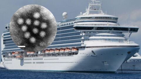 Imagen del crucero y del norovirus.