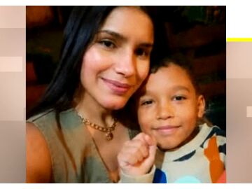 Fabio, el ni&ntilde;o rescatado, junto a su Madre