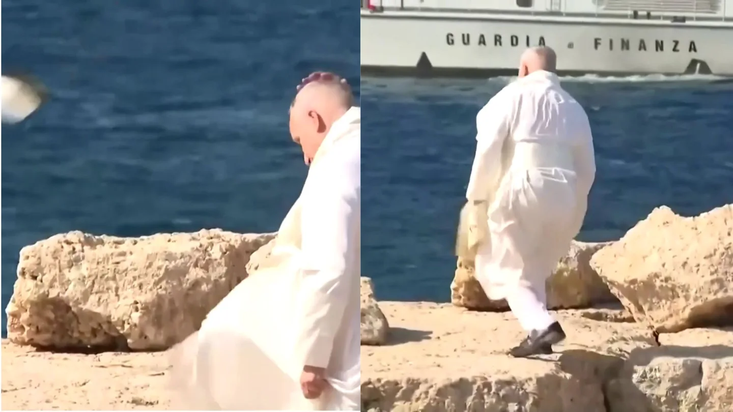 El Papa pierde el solideo El Papa pierde el solideo