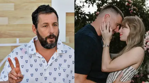Adam Sandler y Travis Kelce y Taylor Swift Adam Sandler y Travis Kelce y Taylor Swift