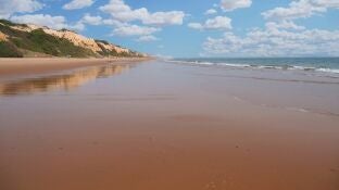 Imagen de la playa de Mazag&oacute;n (Huelva)