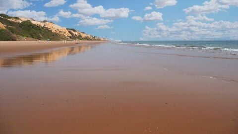 Imagen de la playa de Mazag&oacute;n (Huelva)