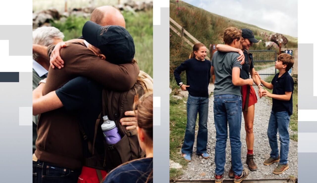Imagen del reencuentro con su familia 
