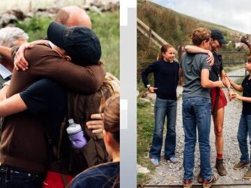 Imagen del reencuentro con su familia 