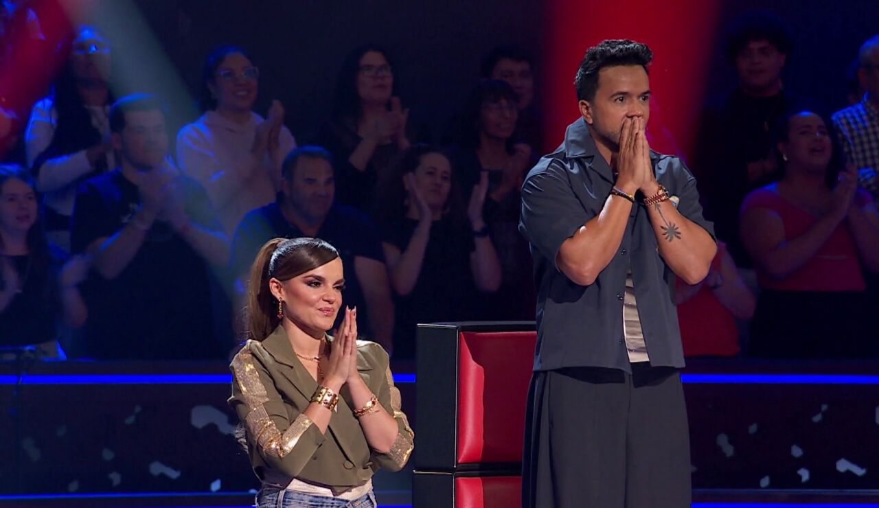 Melody y Luis Fonsi, en La Voz Kids