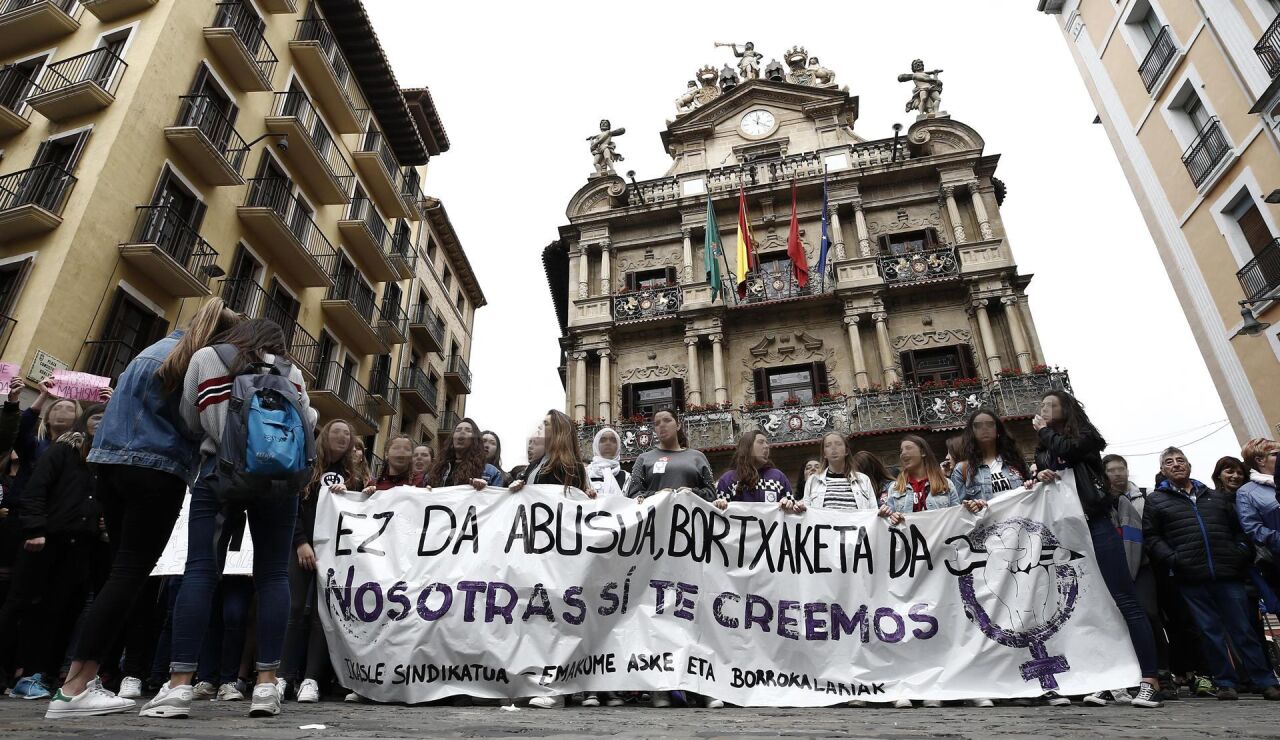 Imagen de las manifestaciones en Pamplona 