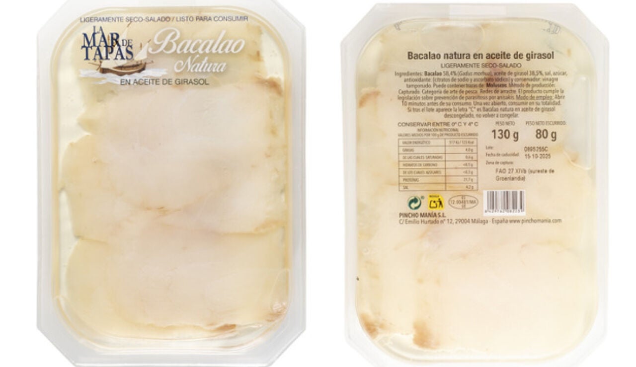 Bacalao Natura en aceite de girasol de la marca La Mar de Tapas