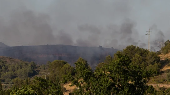 Imagen del incendio en Soneja, Castellón Imagen del incendio en Soneja, Castellón