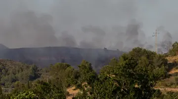 Imagen del incendio en Soneja, Castellón Imagen del incendio en Soneja, Castellón