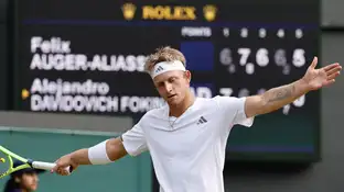 Davidovich gesticula durante el partido en Wimbledon Davidovich gesticula durante el partido en Wimbledon