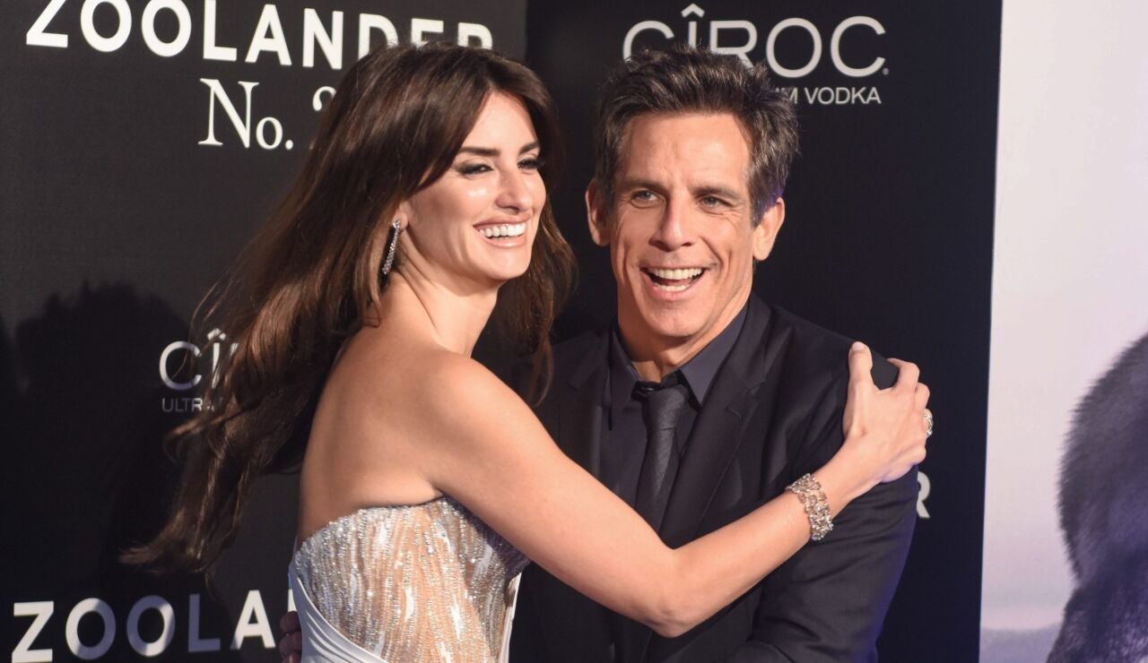 Ben Stiller y Pen&eacute;lope Cruz en la premiere de Zoolander 2 en Madrid