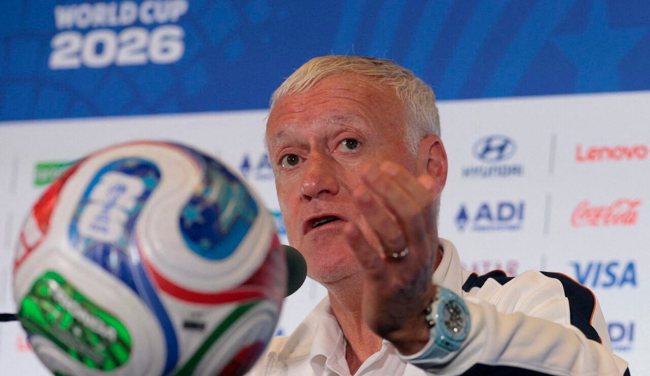 Didier Deschamps, en la rueda de prensa en el Boston Stadium