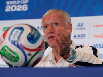 Didier Deschamps, en la rueda de prensa en el Boston Stadium