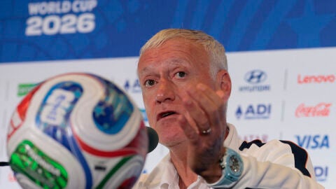 Didier Deschamps, en la rueda de prensa en el Boston Stadium