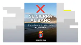 Cierre al baño de la Playa Leocadio Machado Cierre al baño de la Playa Leocadio Machado