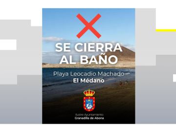 Cierre al ba&ntilde;o de la Playa Leocadio Machado