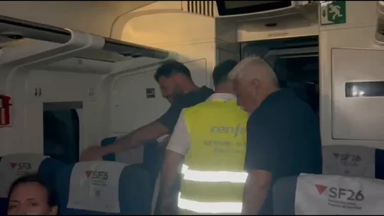Imagen del tren afectado por la caída de un rayo Imagen del tren afectado por la caída de un rayo