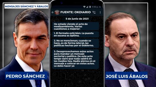 Filtraci&oacute;n de mensajes entre S&aacute;nchez y &Aacute;balos.