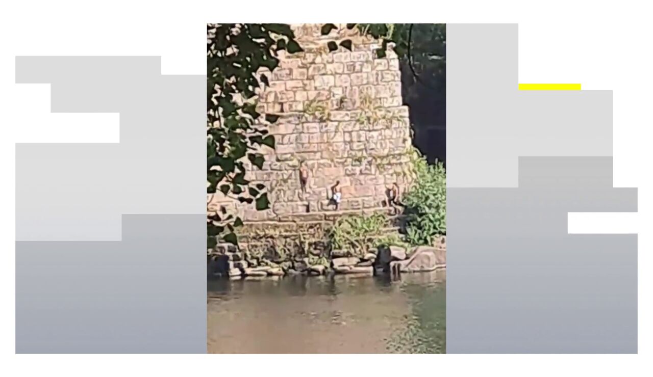 El peligroso salto al r&iacute;o que se ha puesto de moda entre los j&oacute;venes en Ourense
