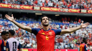 Mikel Merino celebra su gol a B&eacute;lgica en cuartos de final del Mundial 2026