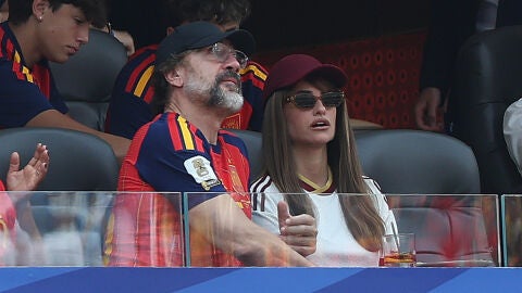 Javier Bardem y Penélope Cruz viendo el partido de España contra Bélgica en el Mundial 2026
