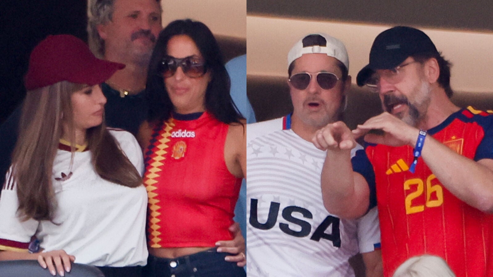 Penélope Cruz y Javier Bardem animan a España en el Mundial junto a Brad Pitt e Ines de Ramon vestida de La Roja