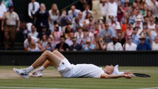 Jannik Sinner tras proclamarse campe&oacute;n de Wimbledon