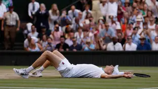 Jannik Sinner tras proclamarse campeón de Wimbledon Jannik Sinner tras proclamarse campeón de Wimbledon