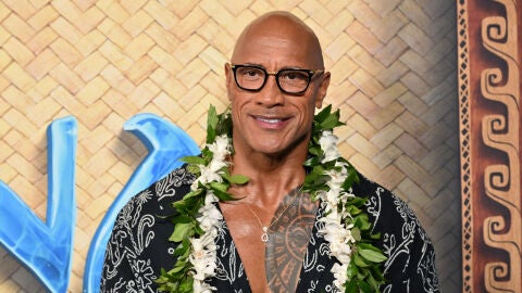 Dwayne Johnson en la premiere de Vaiana