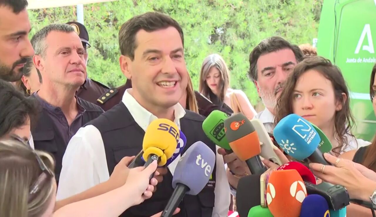 Juanma Moreno da la &uacute;ltima hora del incendio