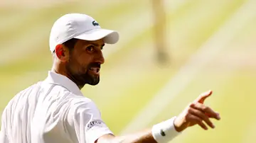 Novak Djokovic durante las semifinales de Wimbledon ante Jannik Sinner Novak Djokovic durante las semifinales de Wimbledon ante Jannik Sinner