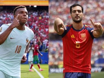 Mbapp&eacute; y Mikel Merino