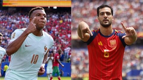 Mbapp&eacute; y Mikel Merino