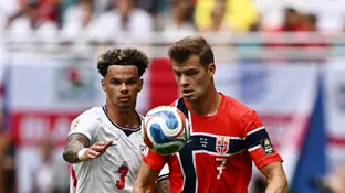 Sorloth durante los cuartos del Mundial ante Inglaterra Sorloth durante los cuartos del Mundial ante Inglaterra