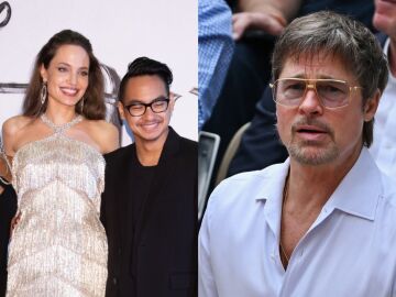 Angelina Jolie y Brad Pitt, con sus hijos Zahara y Maddox