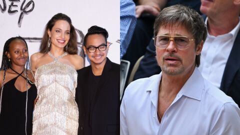 Angelina Jolie y Brad Pitt, con sus hijos Zahara y Maddox
