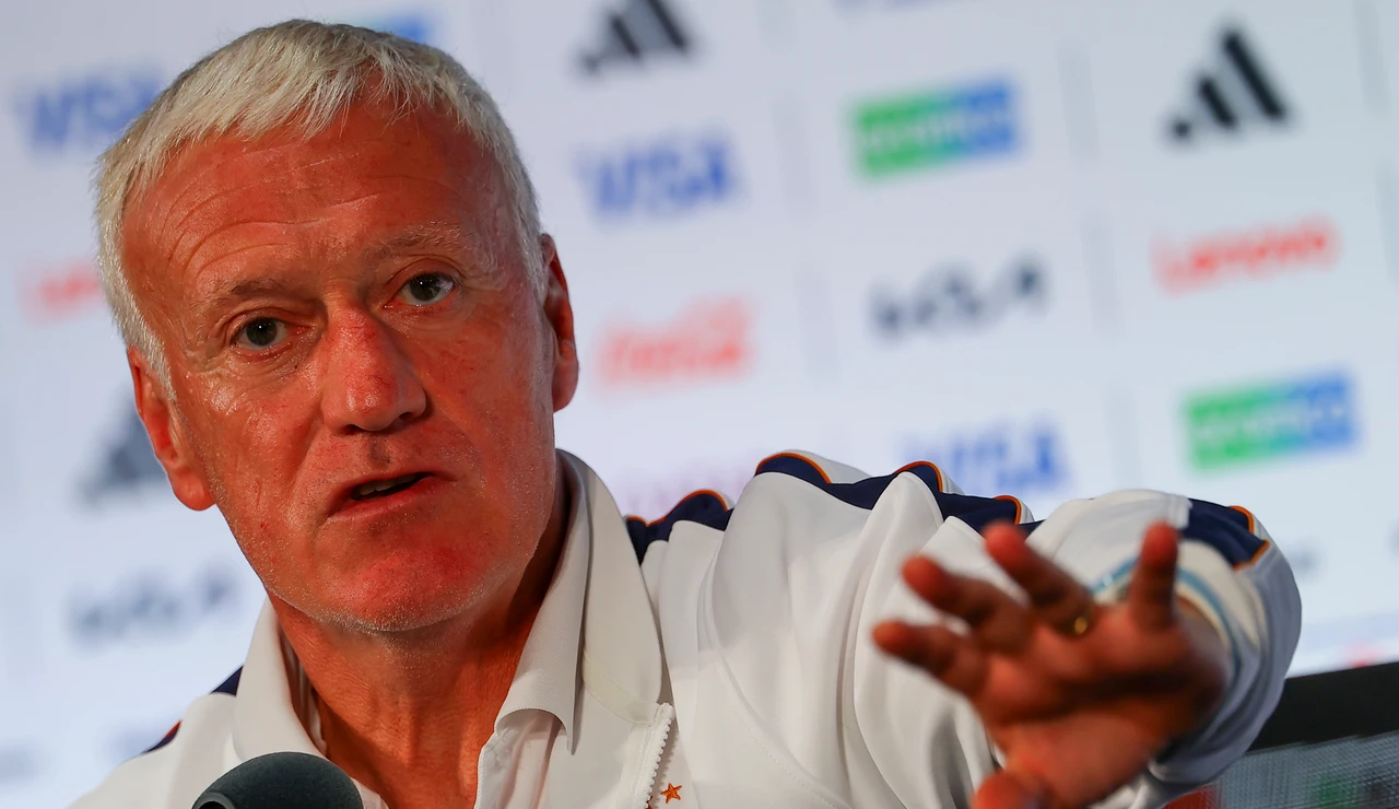 Didier Deschamps, en la rueda de prensa en Dallas