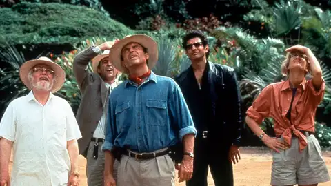 Jeff Goldblum, Sam Neill y Laura Dern en 'Parque Jurásico' Jeff Goldblum, Sam Neill y Laura Dern en 'Parque Jurásico'
