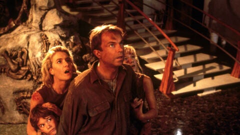 Sam Neill y Laura Dern en Parque Jurásico