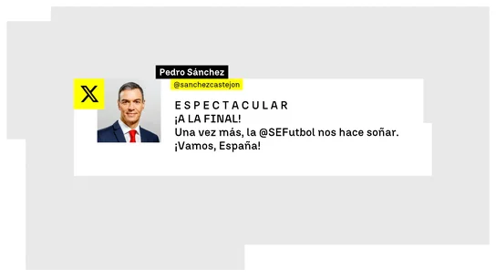 Imagen del tuit de Pedro Sánchez Imagen del tuit de Pedro Sánchez