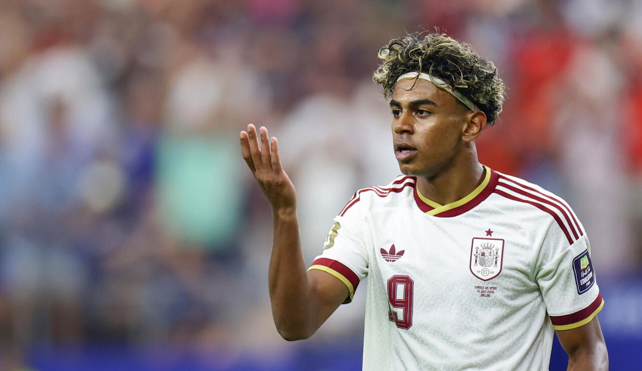 Lamine Yamal en el partido del Mundial contra Francia