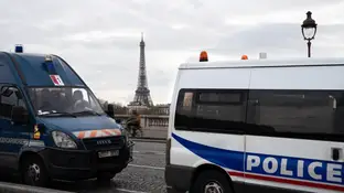 Imagen de un furgón de la policía en Fracia Imagen de un furgón de la policía en Fracia